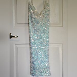 Windsor Iridescent Sequin Sleeveless Cocktail Dress Junior's Sz 11/12
